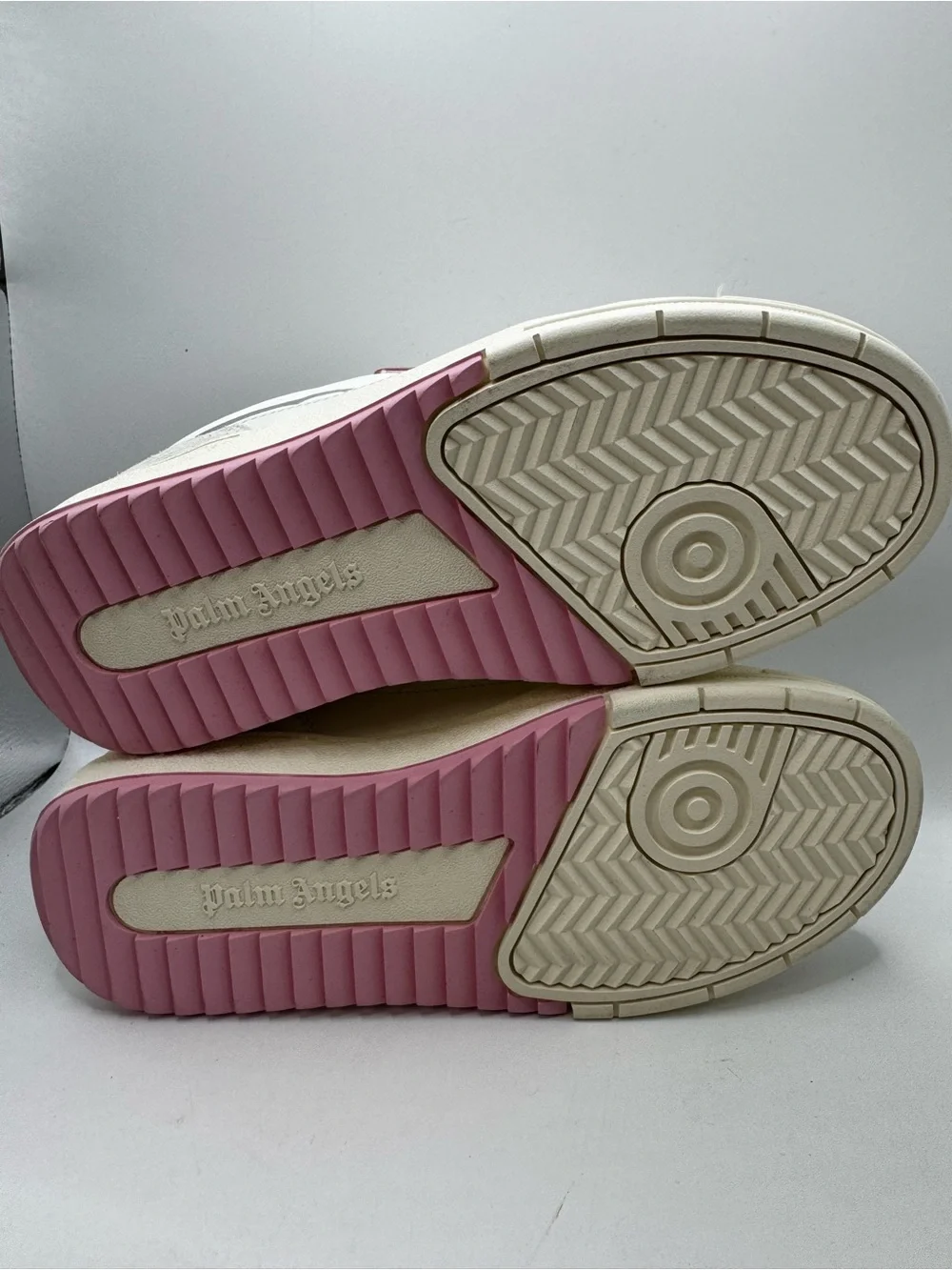 Palm Angels New Tennis Low-Top Sneakers White Pink Suede Luxury EU 36